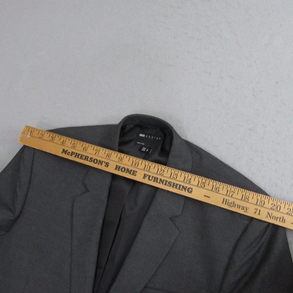 ASOS DESIGN Blazer‎ Mens 44 Grey Two Button Notch Lapel Formal Sport Coat